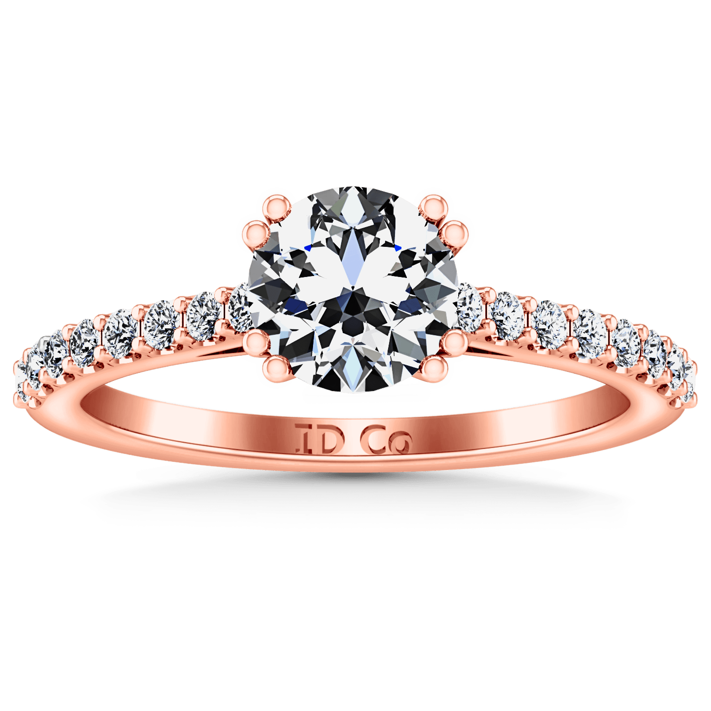 Pave Diamond Engagement Ring Legacy 14K Rose Gold display picture 2