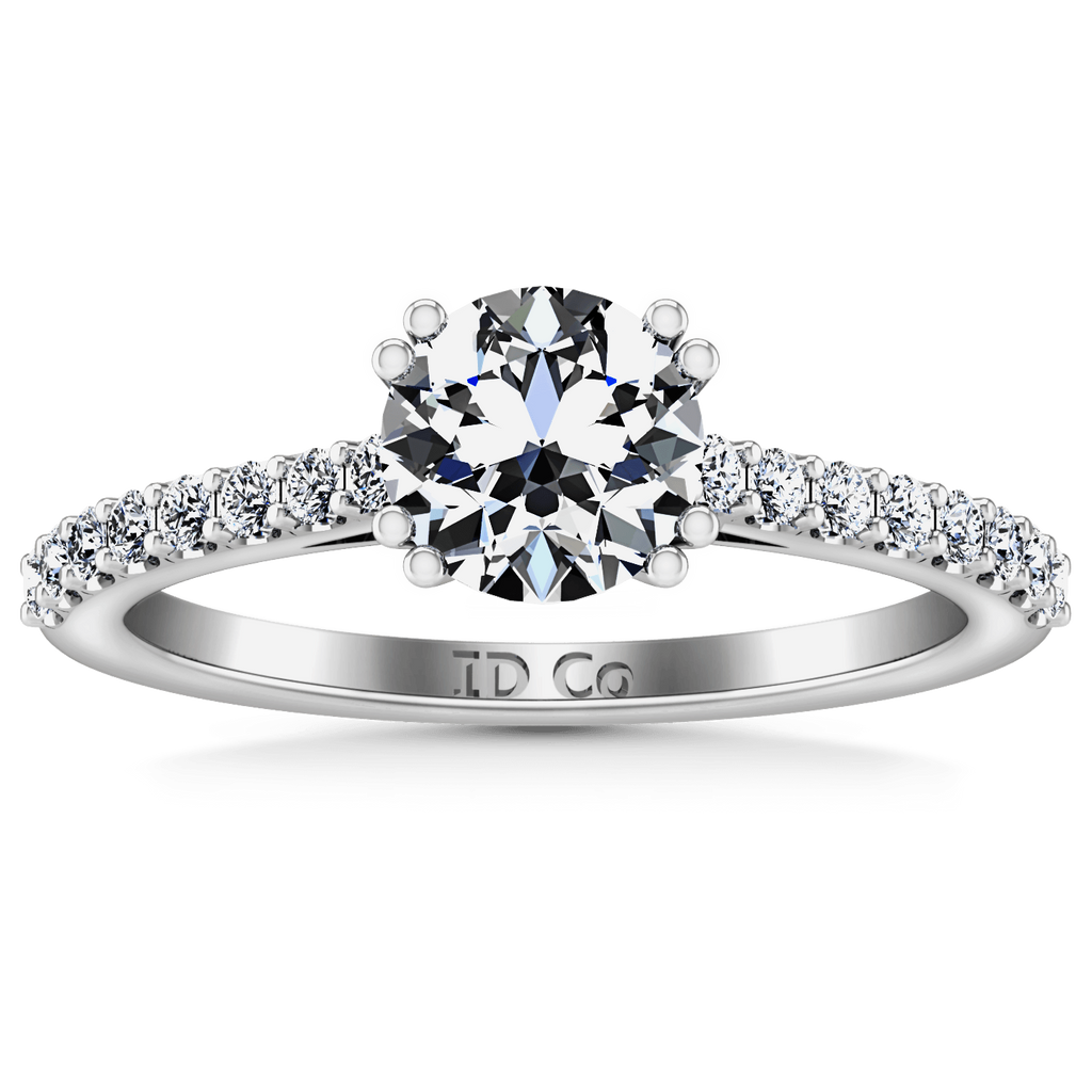 Round Diamond Pave Engagement Ring Legacy 14K White Gold engagement rings imaginediamonds 