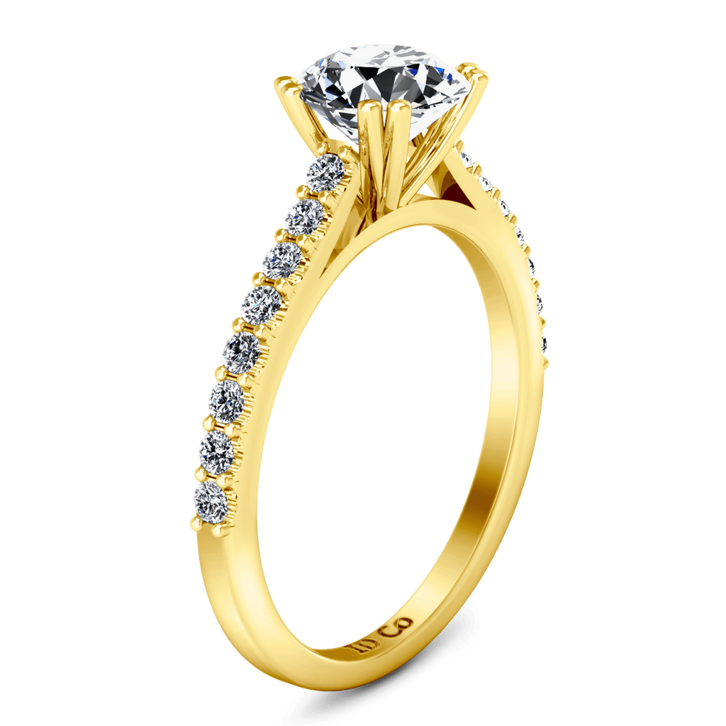 Pave Diamond EngagementRing Legacy 14K Yellow Gold engagement rings imaginediamonds 
