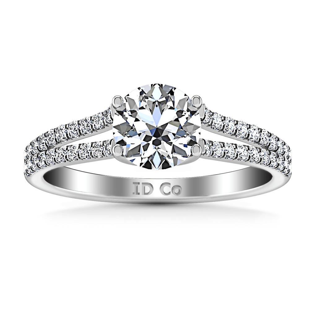 Round Diamond Pave Engagement Ring Dream 14K White Gold engagement rings imaginediamonds 