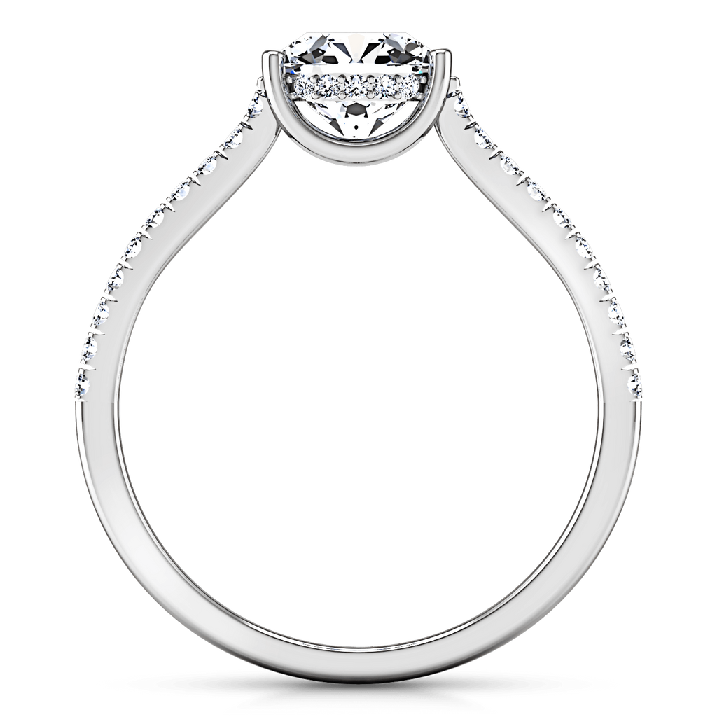 Round Diamond Pave Engagement Ring Dream 14K White Gold engagement rings imaginediamonds 