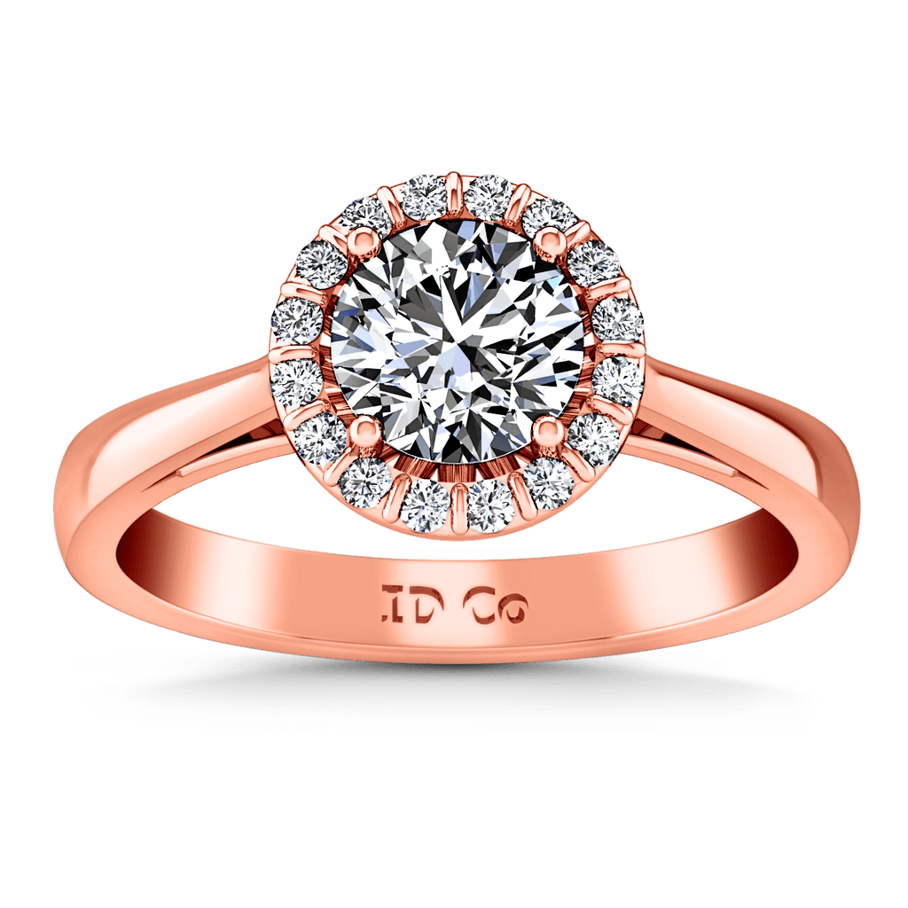 Halo Diamond Engagement Ring Soleil 14K Rose Gold engagement rings imaginediamonds 