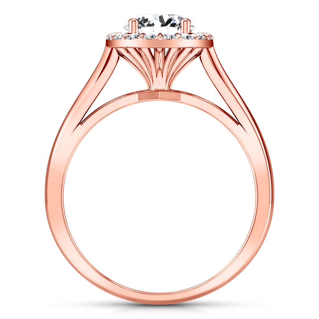Halo Diamond Engagement Ring Soleil 14K Rose Gold engagement rings imaginediamonds 