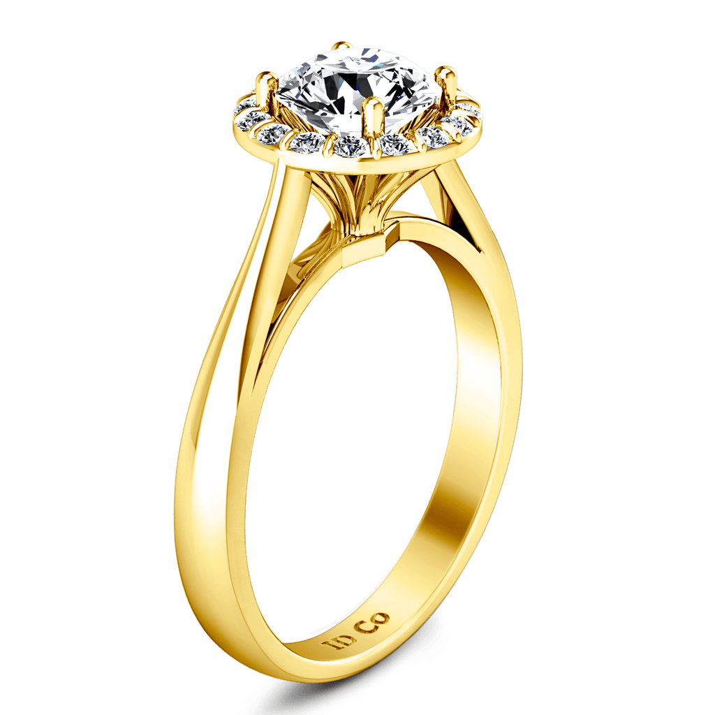 Halo Diamond Engagement Ring Soleil 14K Yellow Gold engagement rings imaginediamonds 