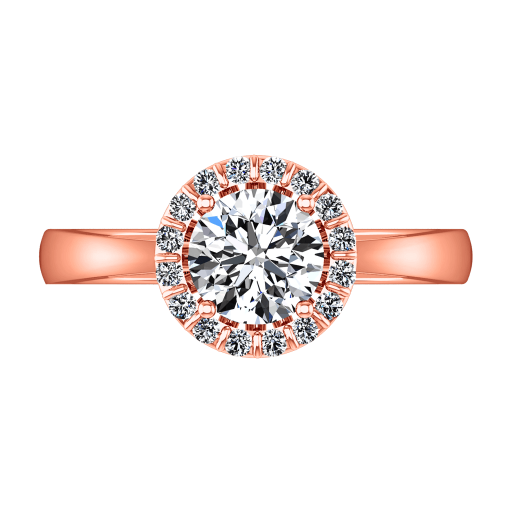 Halo Diamond Engagement Ring Soleil 14K Rose Gold engagement rings imaginediamonds 