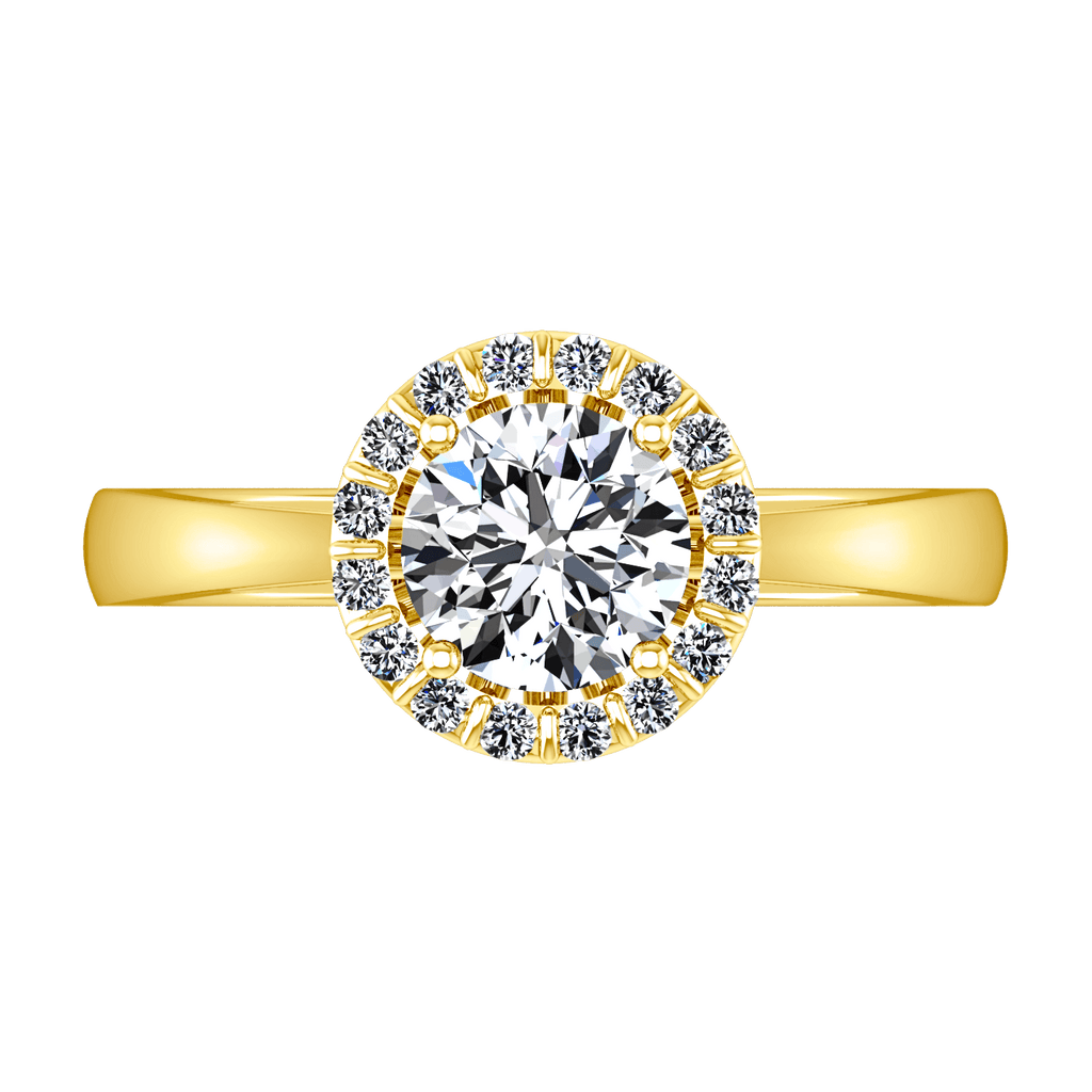 Halo Diamond Engagement Ring Soleil 14K Yellow Gold engagement rings imaginediamonds 
