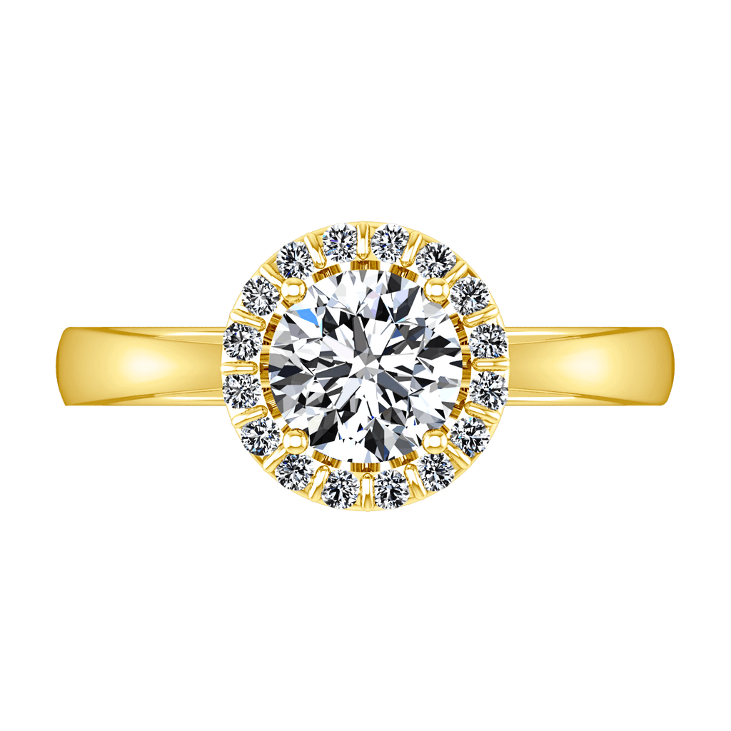 Halo Diamond Engagement Ring Soleil 14K Yellow Gold engagement rings imaginediamonds 