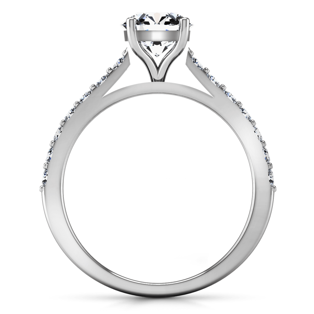 Round Diamond Pave Engagement Ring Harmoney 14K White Gold engagement rings imaginediamonds 