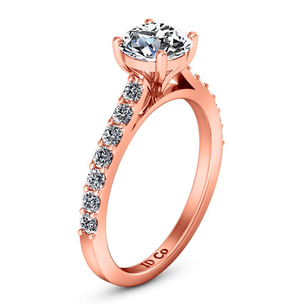 Pave Diamond Engagement Ring Harmoney 14K Rose Gold engagement rings imaginediamonds 
