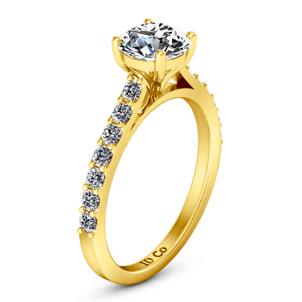 Pave Diamond EngagementRing Harmoney 14K Yellow Gold engagement rings imaginediamonds 
