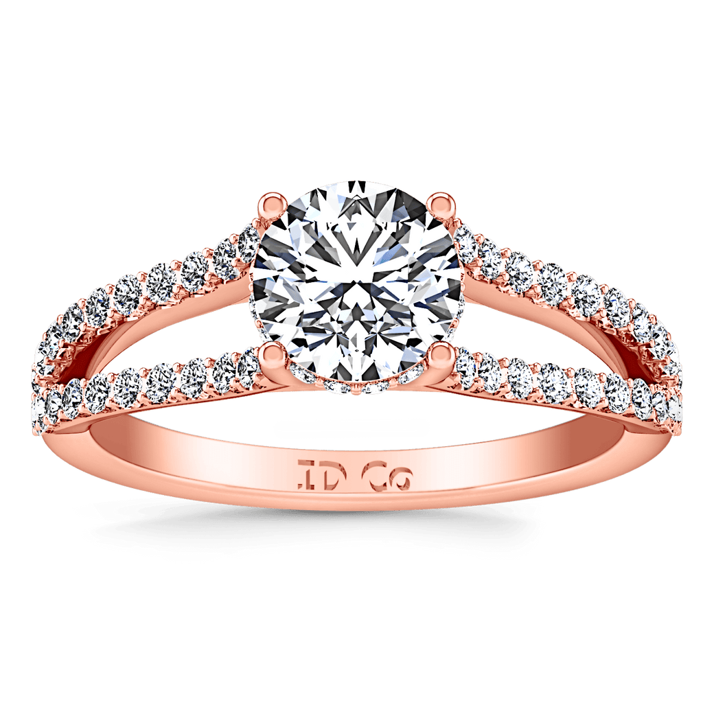 Pave Diamond Engagement Ring Fantasia 14K Rose Gold engagement rings imaginediamonds 