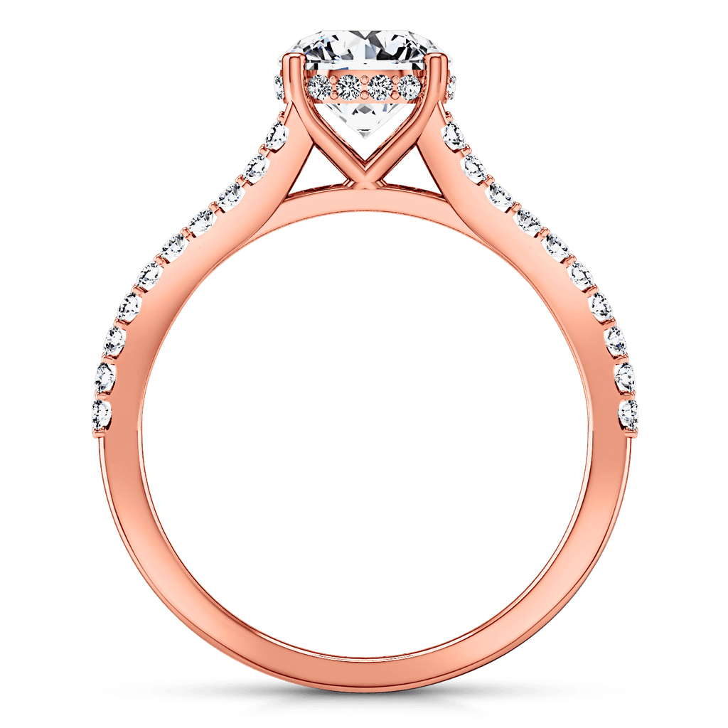 Pave Diamond Engagement Ring Fantasia 14K Rose Gold engagement rings imaginediamonds 