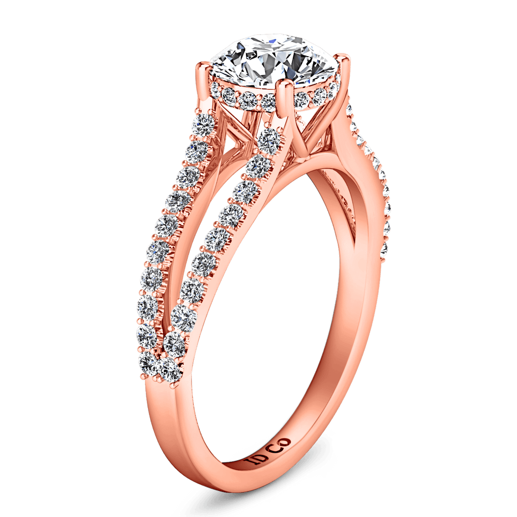 Pave Diamond Engagement Ring Fantasia 14K Rose Gold engagement rings imaginediamonds 