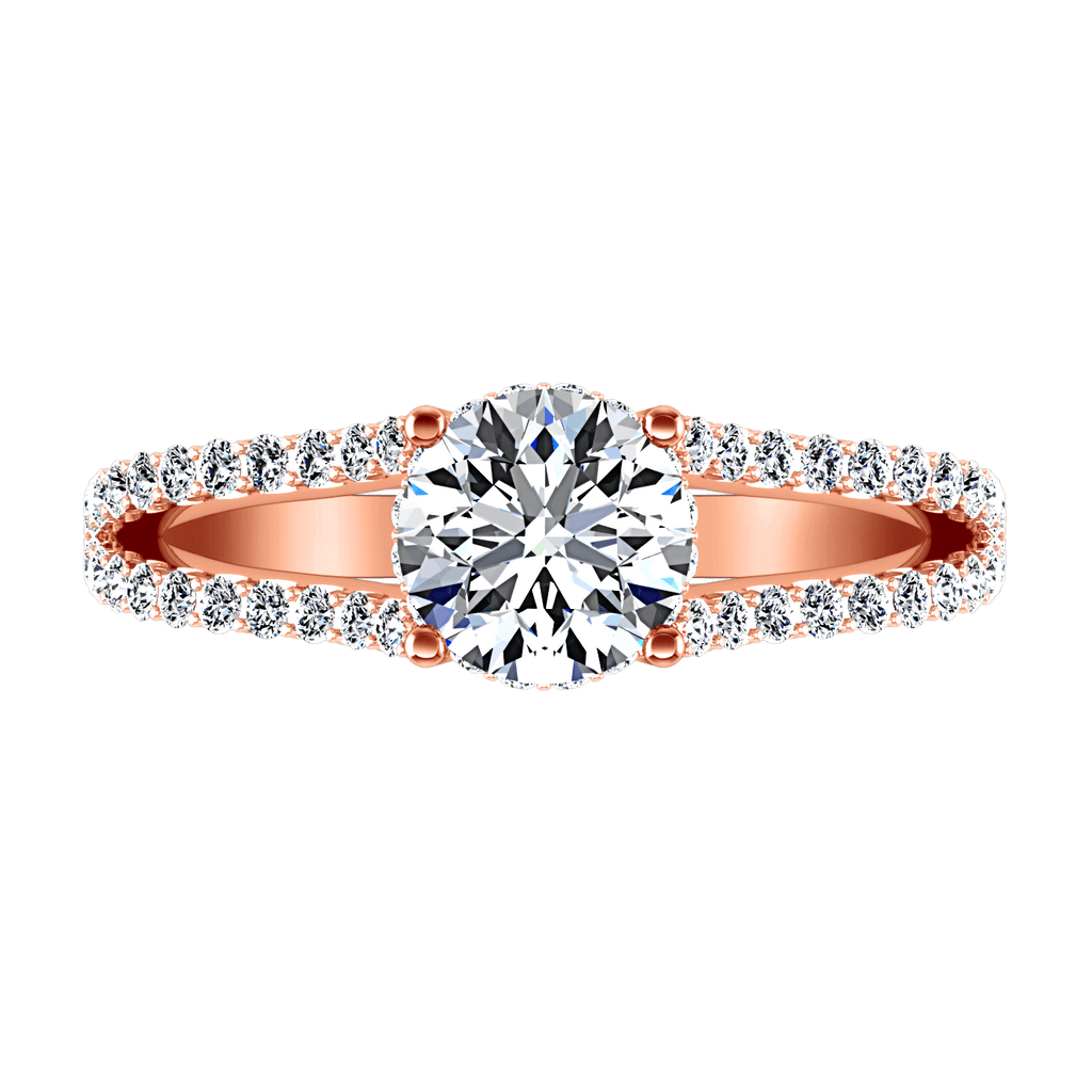 Pave Diamond Engagement Ring Fantasia 14K Rose Gold engagement rings imaginediamonds 