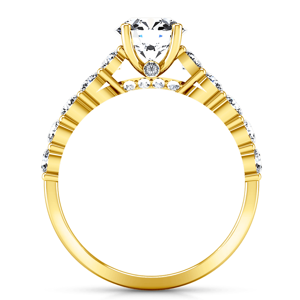 Pave Diamond EngagementRing Grande 14K Yellow Gold engagement rings imaginediamonds 