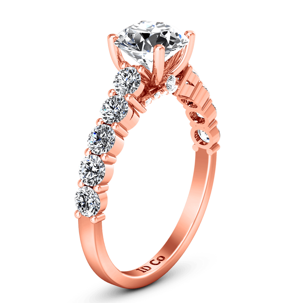 Pave Diamond Engagement Ring Grande 14K Rose Gold engagement rings imaginediamonds 