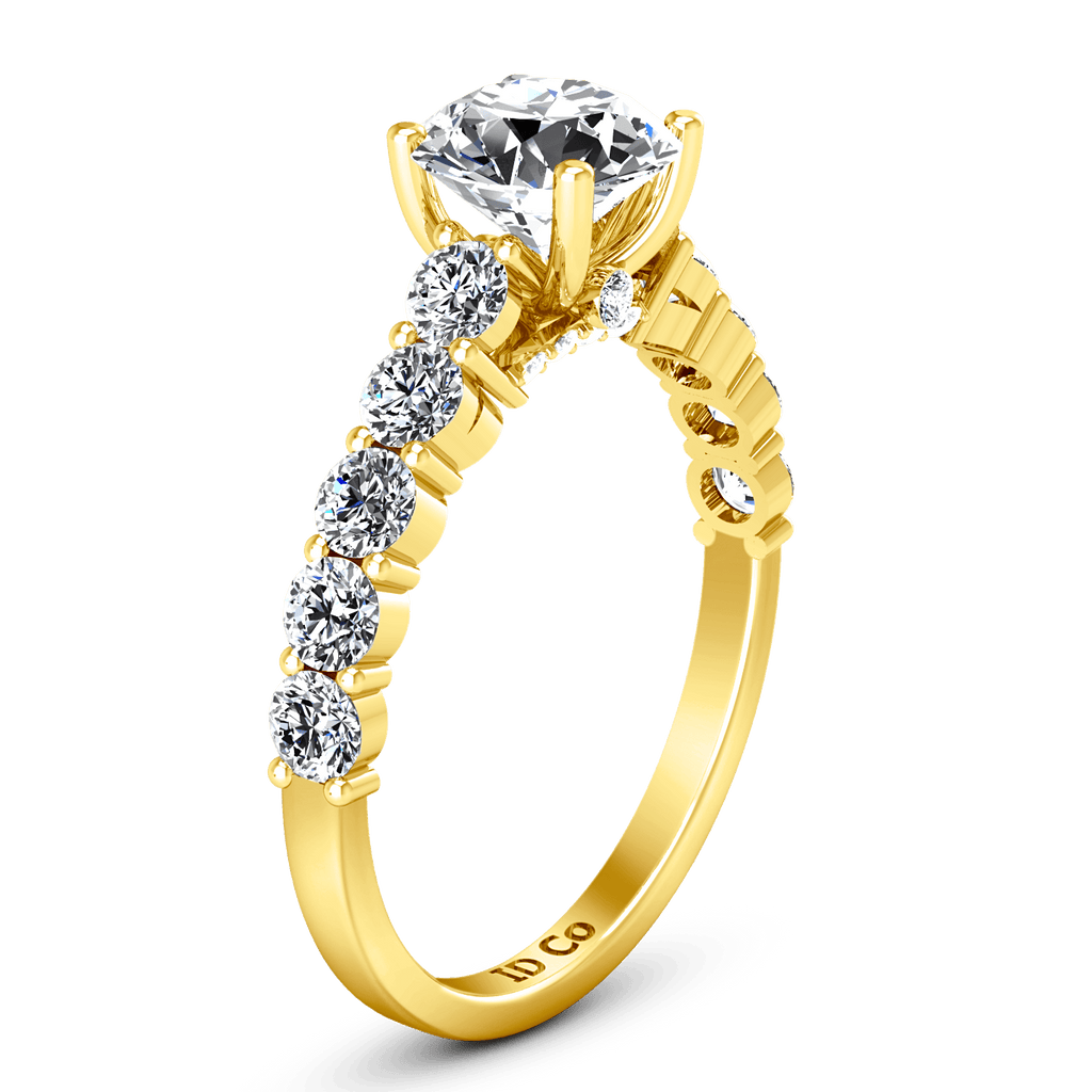 Pave Diamond EngagementRing Grande 14K Yellow Gold engagement rings imaginediamonds 