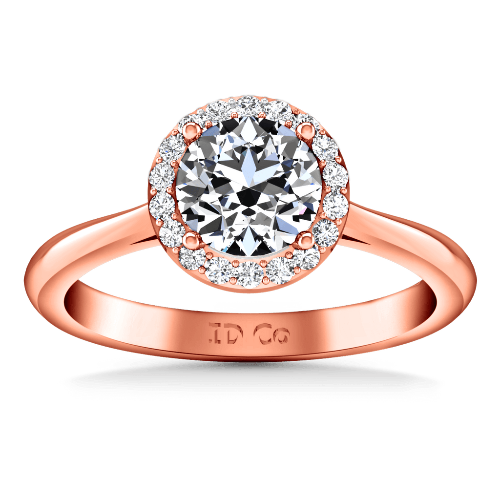 Halo Diamond Engagement Ring Etoile 14K Rose Gold engagement rings imaginediamonds 