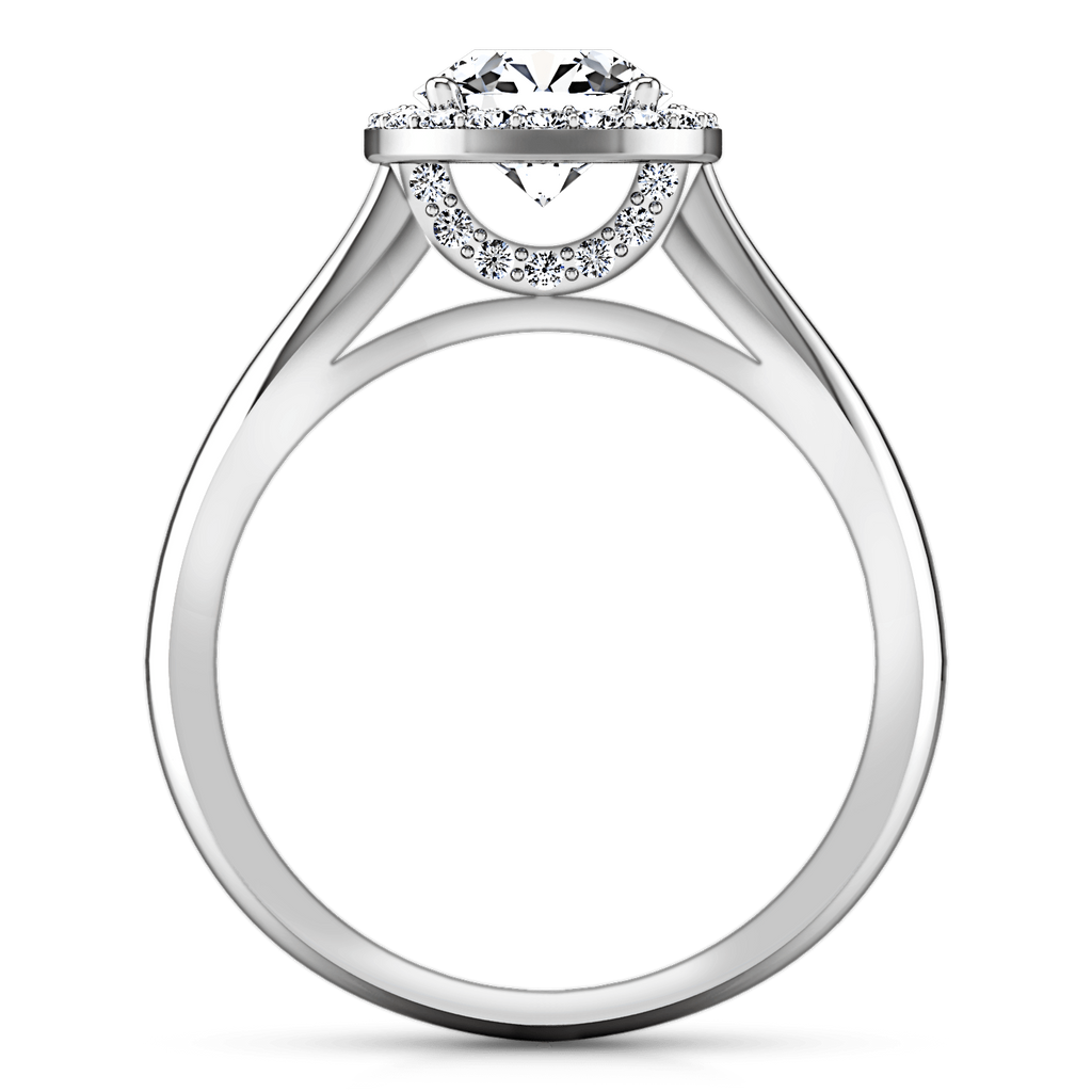 Round Diamond Halo Engagement Ring Etoile 14K White Gold engagement rings imaginediamonds 