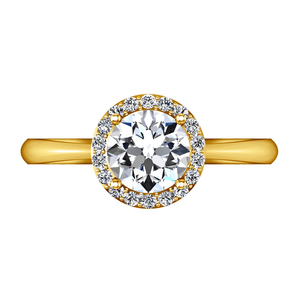 Halo Diamond Engagement Ring Etoile 14K Yellow Gold engagement rings imaginediamonds 