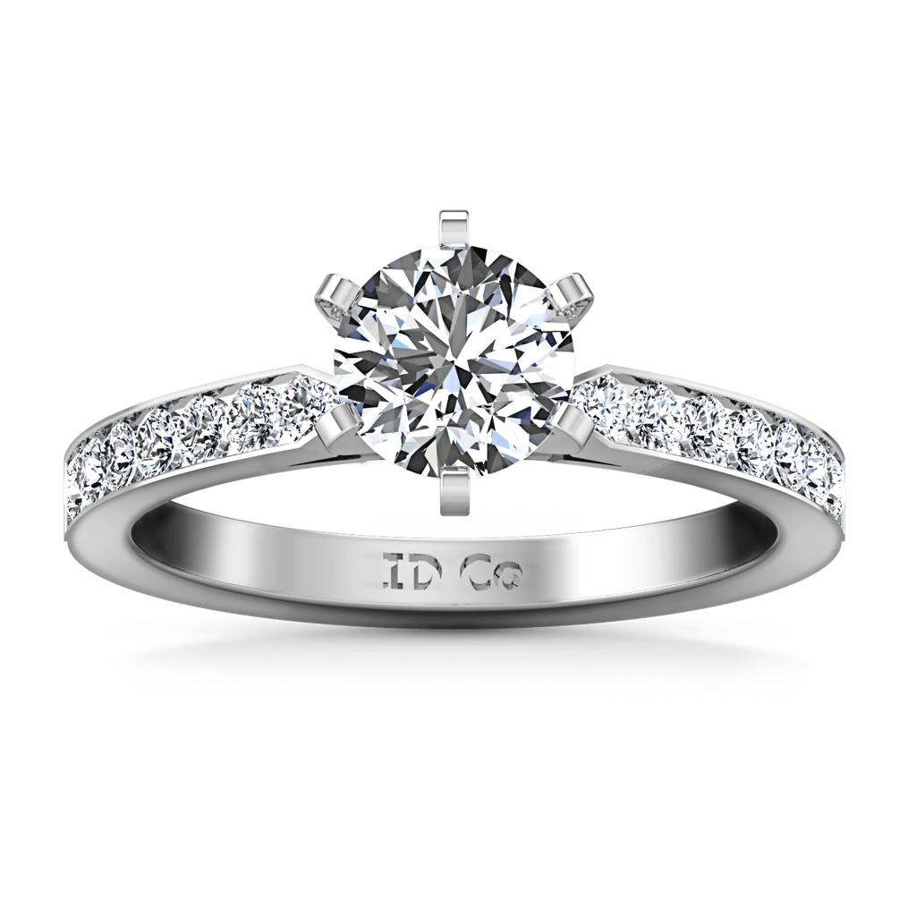 Round Diamond Pave Engagement Ring Bianca 14K White Gold engagement rings imaginediamonds 