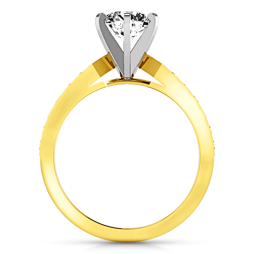 Pave Diamond EngagementRing Bianca 14K Yellow Gold engagement rings imaginediamonds 
