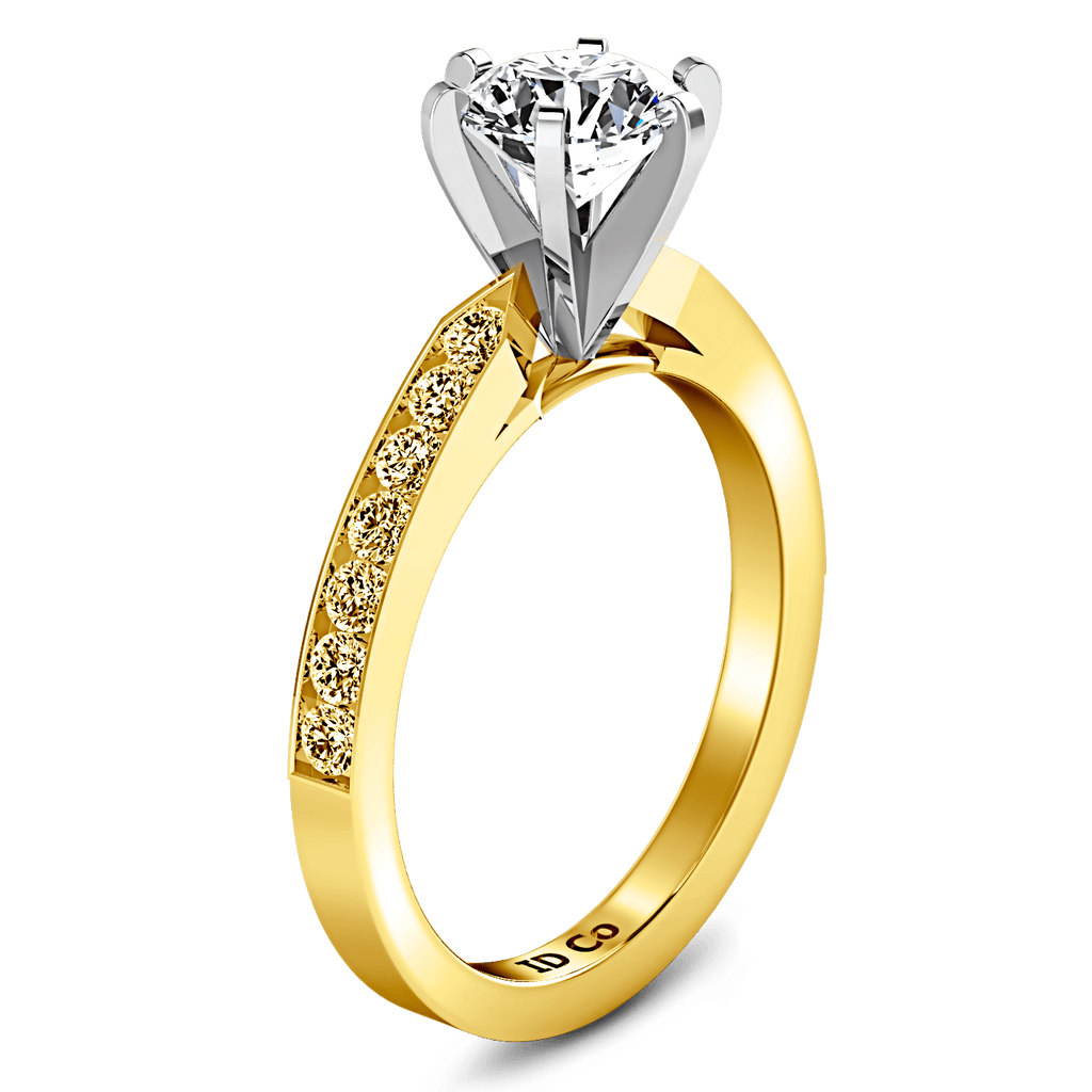Pave Diamond EngagementRing Bianca 14K Yellow Gold engagement rings imaginediamonds 