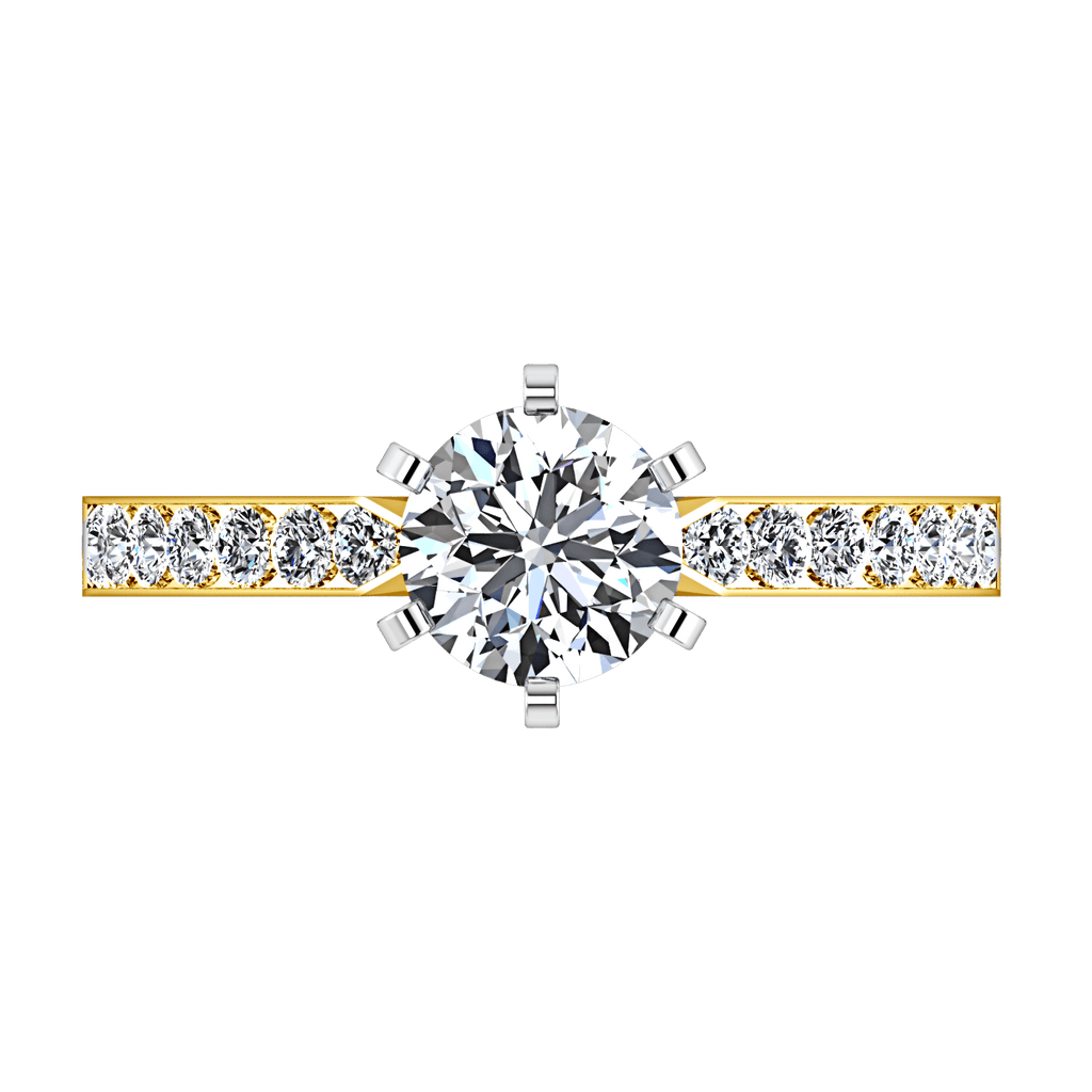 Pave Diamond EngagementRing Bianca 14K Yellow Gold engagement rings imaginediamonds 