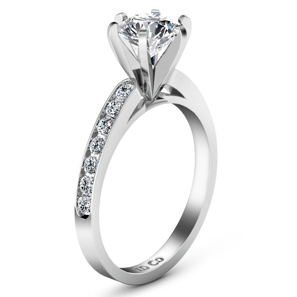 Round Diamond Pave Engagement Ring Yvonne 14K White Gold engagement rings imaginediamonds 
