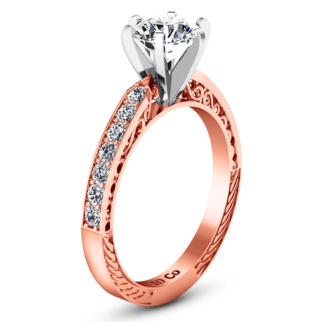 Pave Diamond Engagement Ring Arabesque 14K Rose Gold engagement rings imaginediamonds 