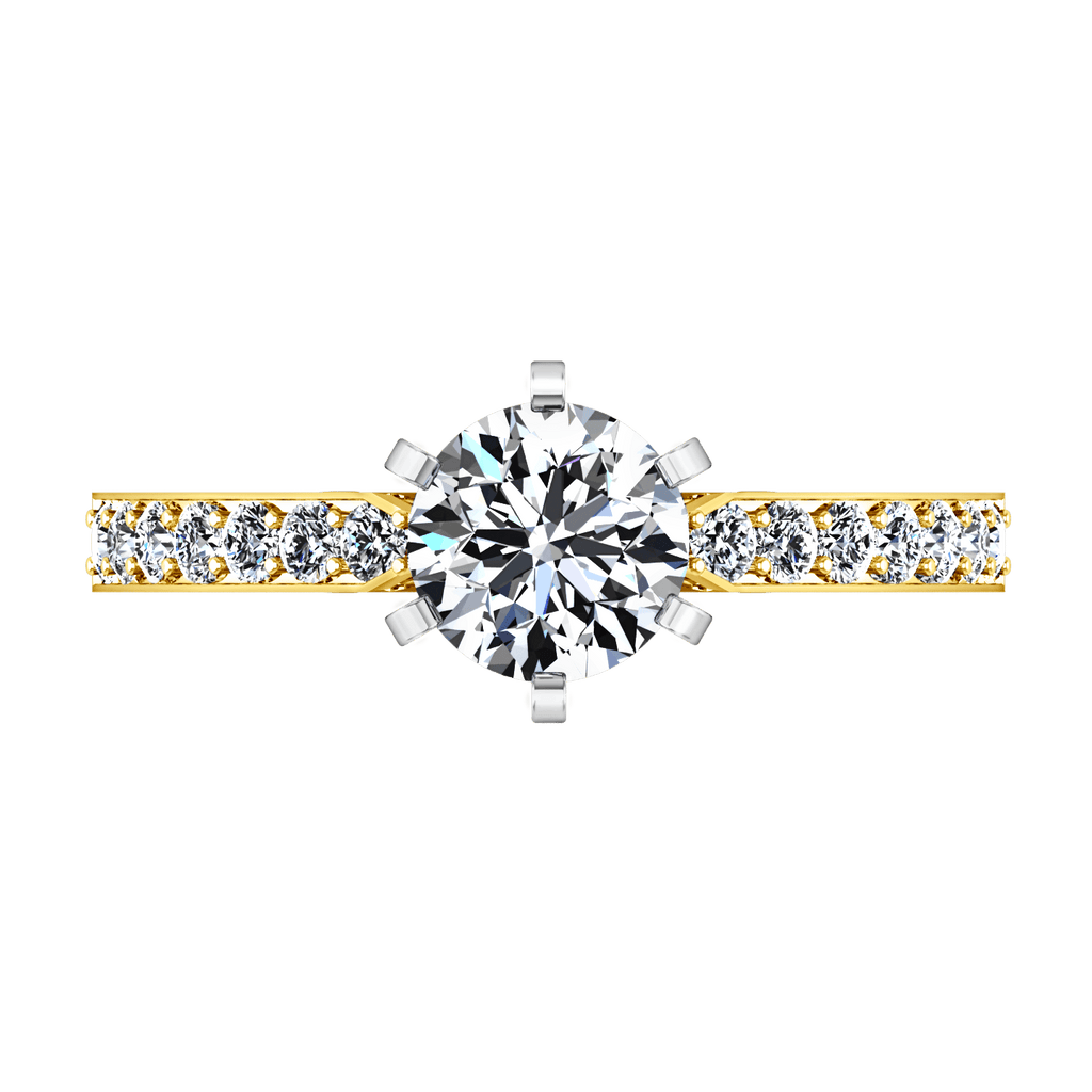 Pave Diamond EngagementRing Arabesque 14K Yellow Gold engagement rings imaginediamonds 