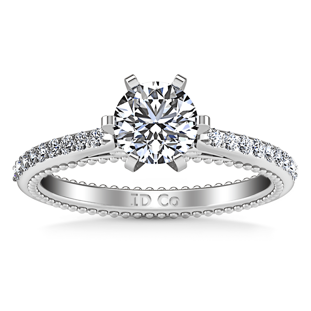 Round Diamond Pave Engagement Ring Embrace 14K White Gold engagement rings imaginediamonds 