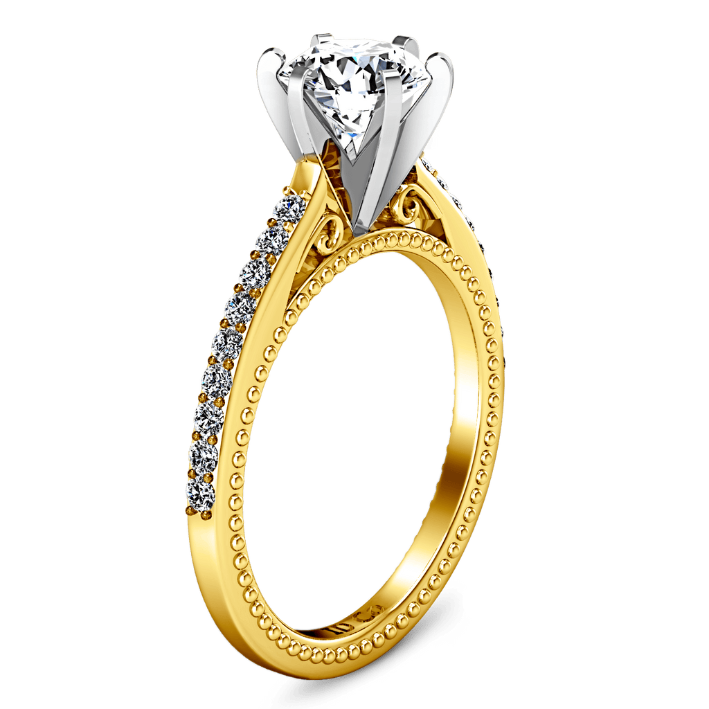 Pave Diamond EngagementRing Embrace 14K Yellow Gold engagement rings imaginediamonds 