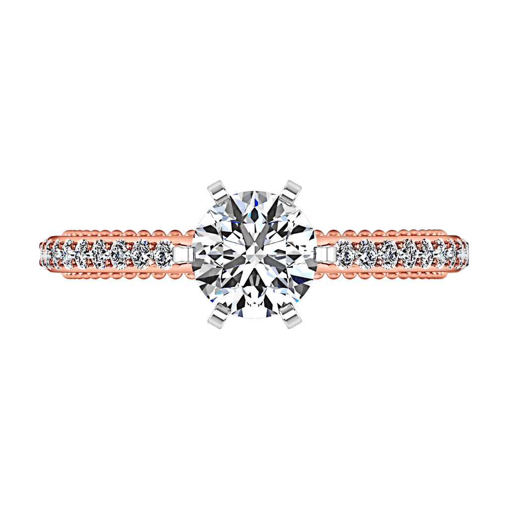 Pave Diamond Engagement Ring Embrace 14K Rose Gold engagement rings imaginediamonds 