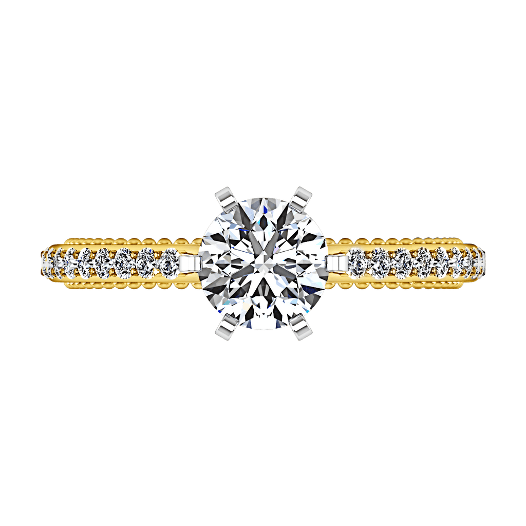 Pave Diamond EngagementRing Embrace 14K Yellow Gold engagement rings imaginediamonds 