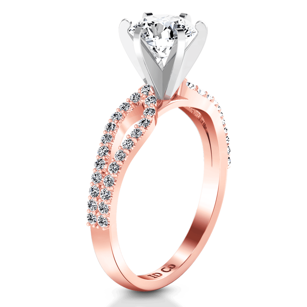 Pave Diamond Engagement Ring Tres Jolie 14K Rose Gold engagement rings imaginediamonds 