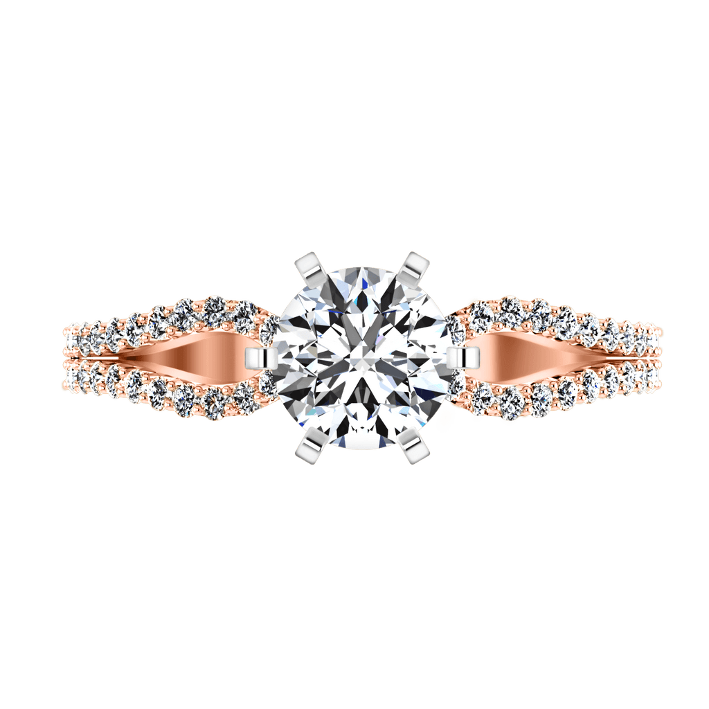 Pave Diamond Engagement Ring Tres Jolie 14K Rose Gold engagement rings imaginediamonds 