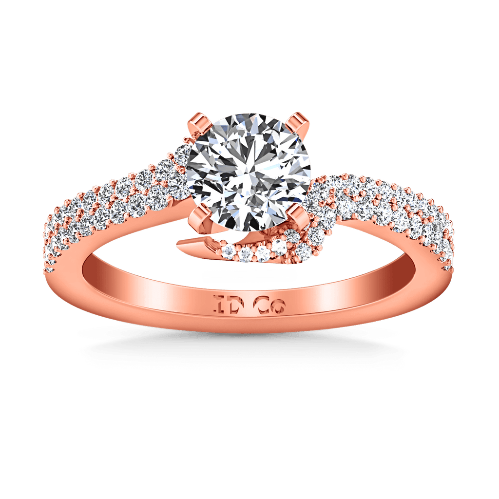 Pave Diamond Engagement Ring Amber 14K Rose Gold engagement rings imaginediamonds 