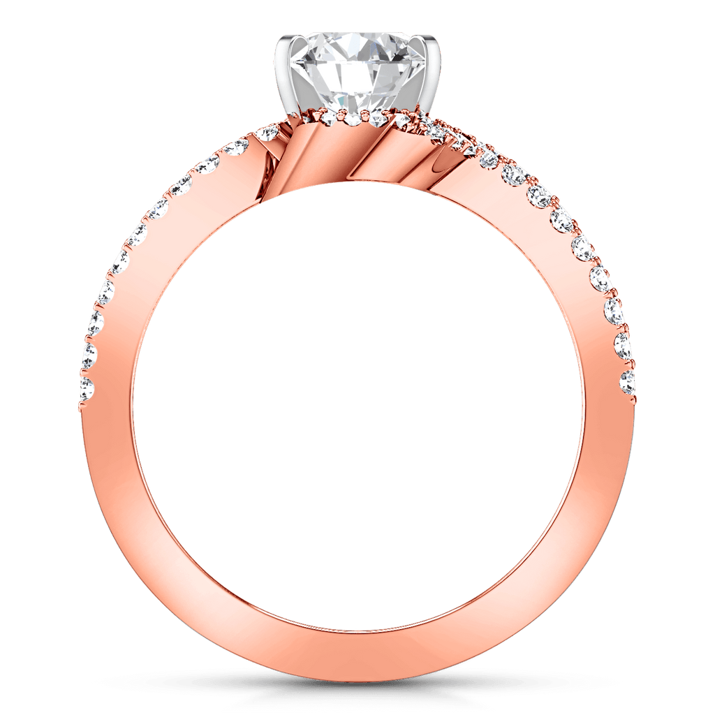 Pave Diamond Engagement Ring Amber 14K Rose Gold engagement rings imaginediamonds 