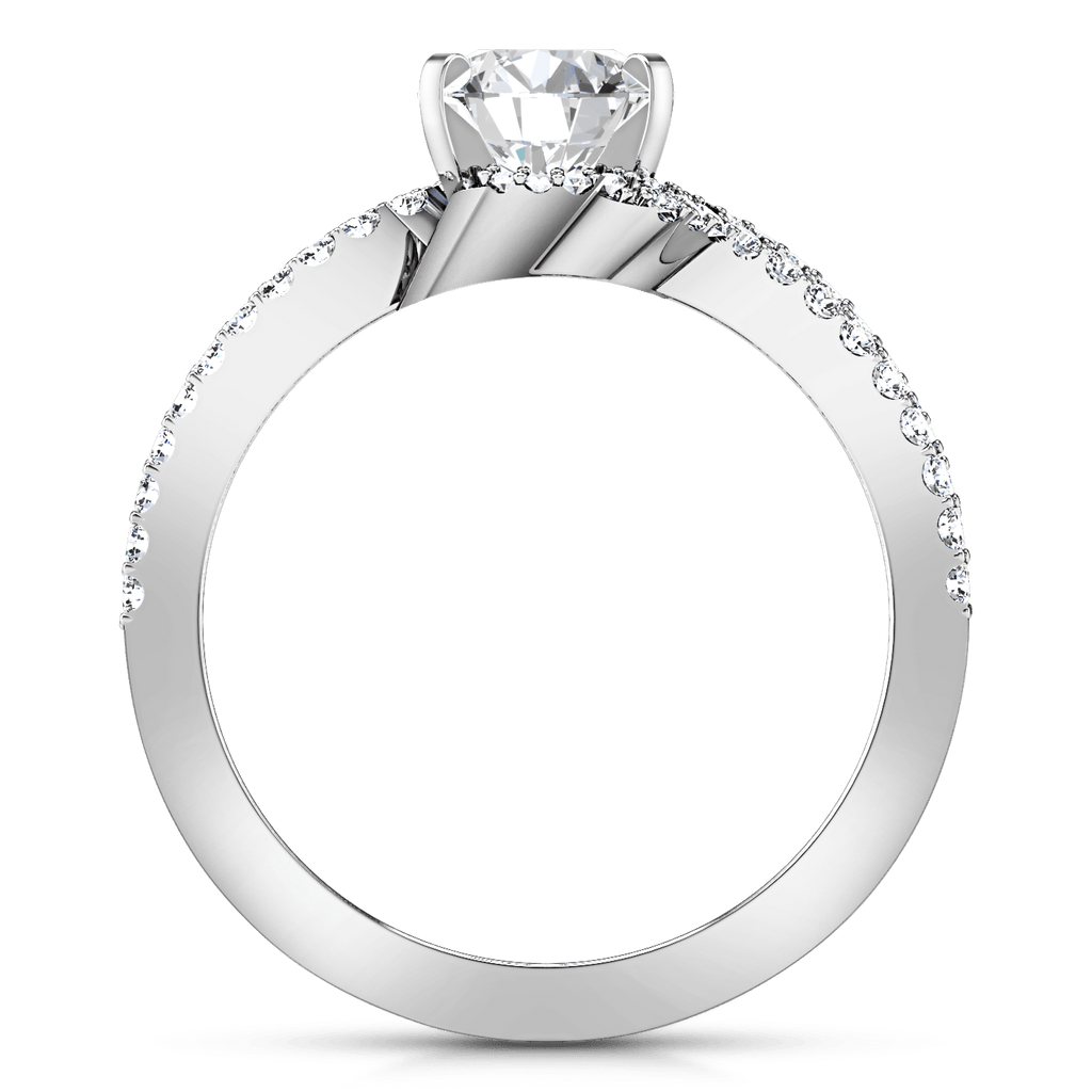 Pave Round Diamond Engagement Ring Amber 14K White Gold engagement rings imaginediamonds 