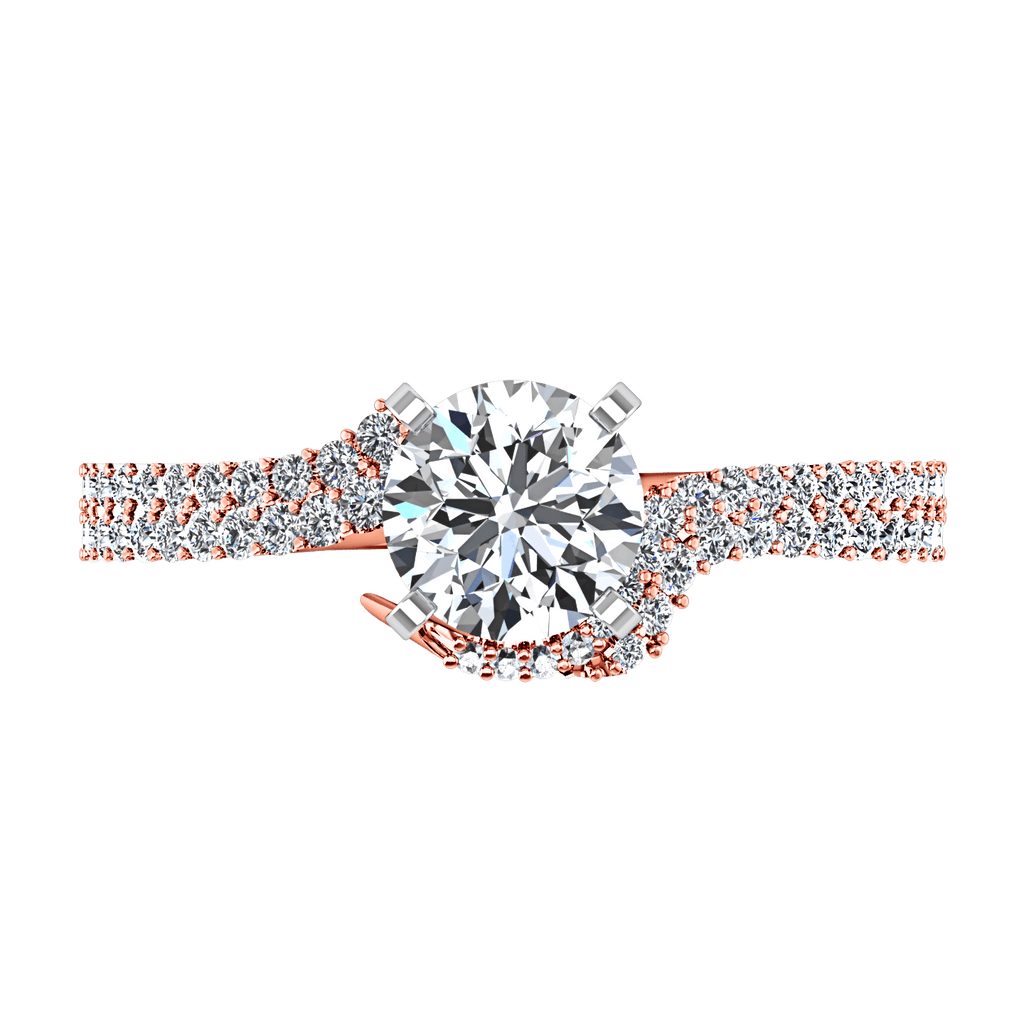 Pave Diamond Engagement Ring Amber 14K Rose Gold engagement rings imaginediamonds 