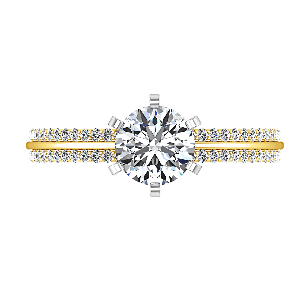 Pave Diamond EngagementRing Amanda 14K Yellow Gold engagement rings imaginediamonds 