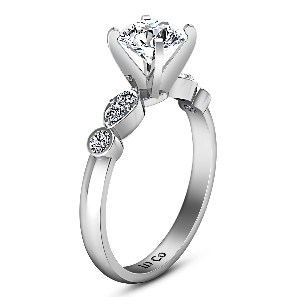 Round Diamond Pave Engagement Ring Rachel 14K White Gold engagement rings imaginediamonds 
