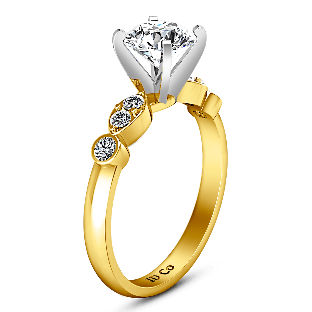 Pave Diamond EngagementRing Rachel 14K Yellow Gold engagement rings imaginediamonds 