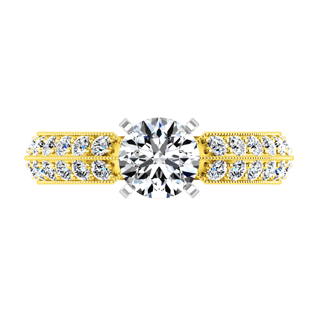 Pave Diamond EngagementRing Amore 14K Yellow Gold engagement rings imaginediamonds 