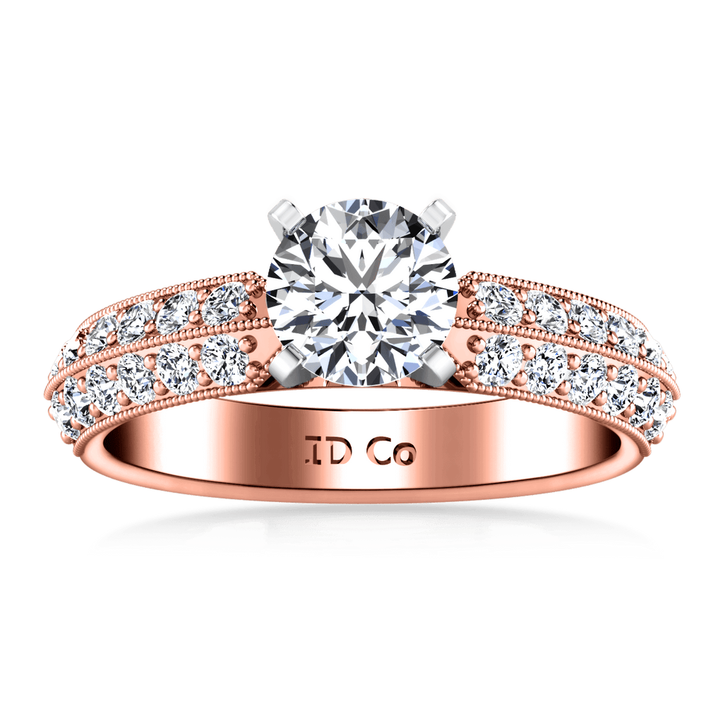 Pave Diamond Engagement Ring Amore 14K Rose Gold, 0.25 / H / SI 1 Pave Diamond Engagement Ring Amore 14K Rose Gold, 0.25 / H / SI 1
