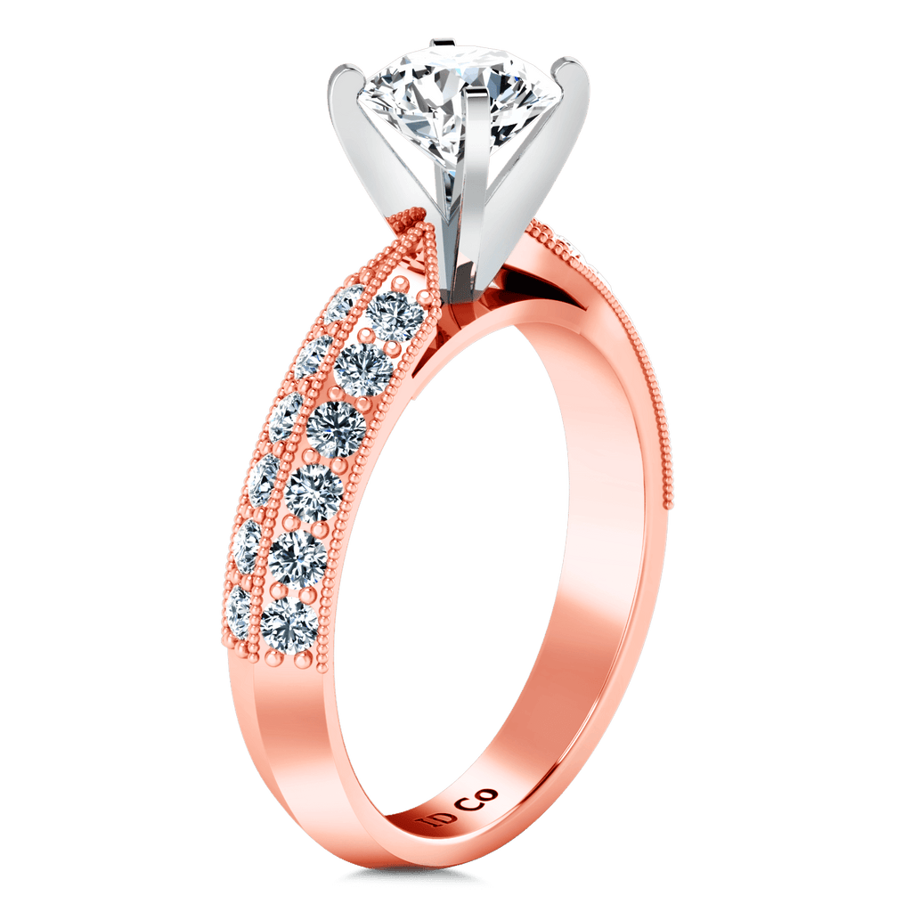 Pave Diamond Engagement Ring Amore 14K Rose Gold engagement rings imaginediamonds 