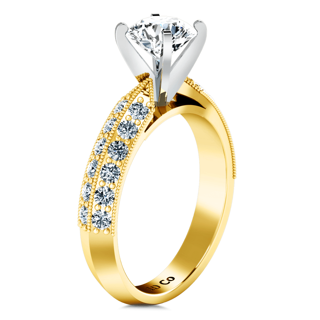 Pave Diamond EngagementRing Amore 14K Yellow Gold engagement rings imaginediamonds 