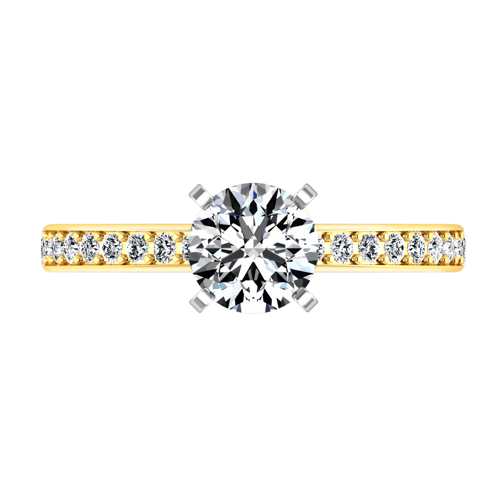 Pave Diamond EngagementRing Belle 14K Yellow Gold engagement rings imaginediamonds 