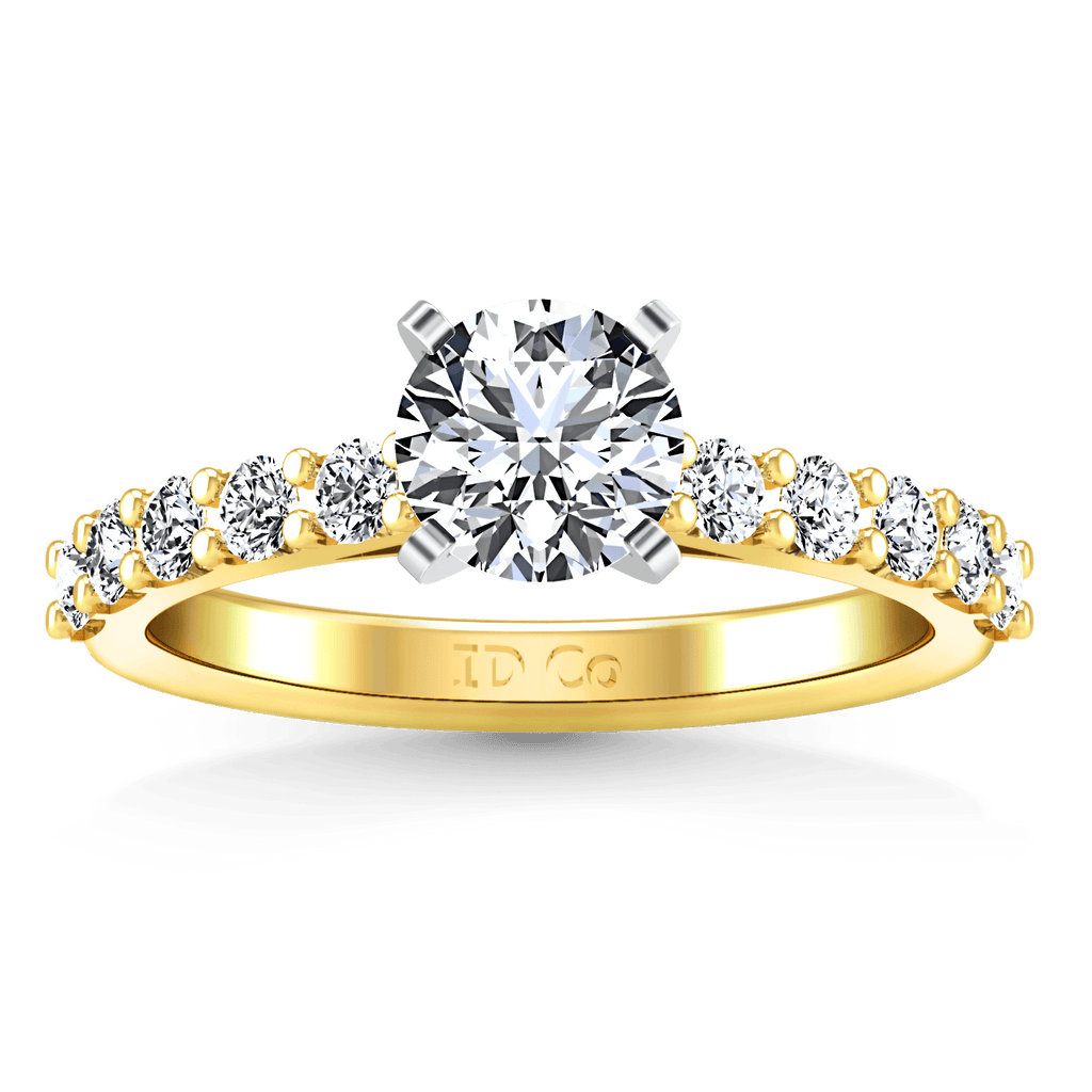 Pave Diamond EngagementRing Cherish 14K Yellow Gold engagement rings imaginediamonds 
